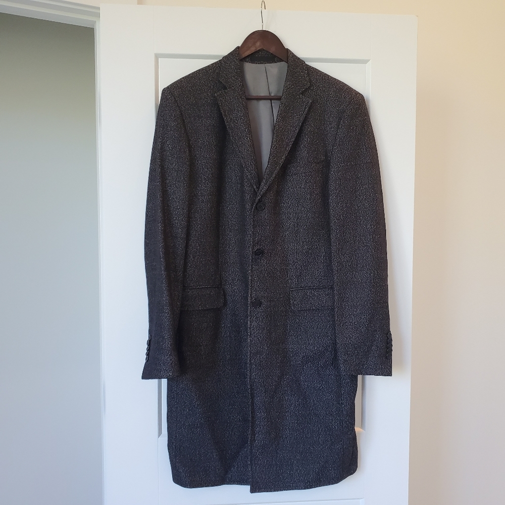 Farage Black Tweed Thread Coat